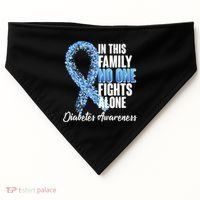 No One Fights Alone Diabetes Awareness USA-Made Doggie Bandana thumb 0