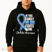 No One Fights Alone Diabetes Awareness Hoodie thumb 2