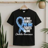 No One Fights Alone Diabetes Awareness T-Shirt thumb 2