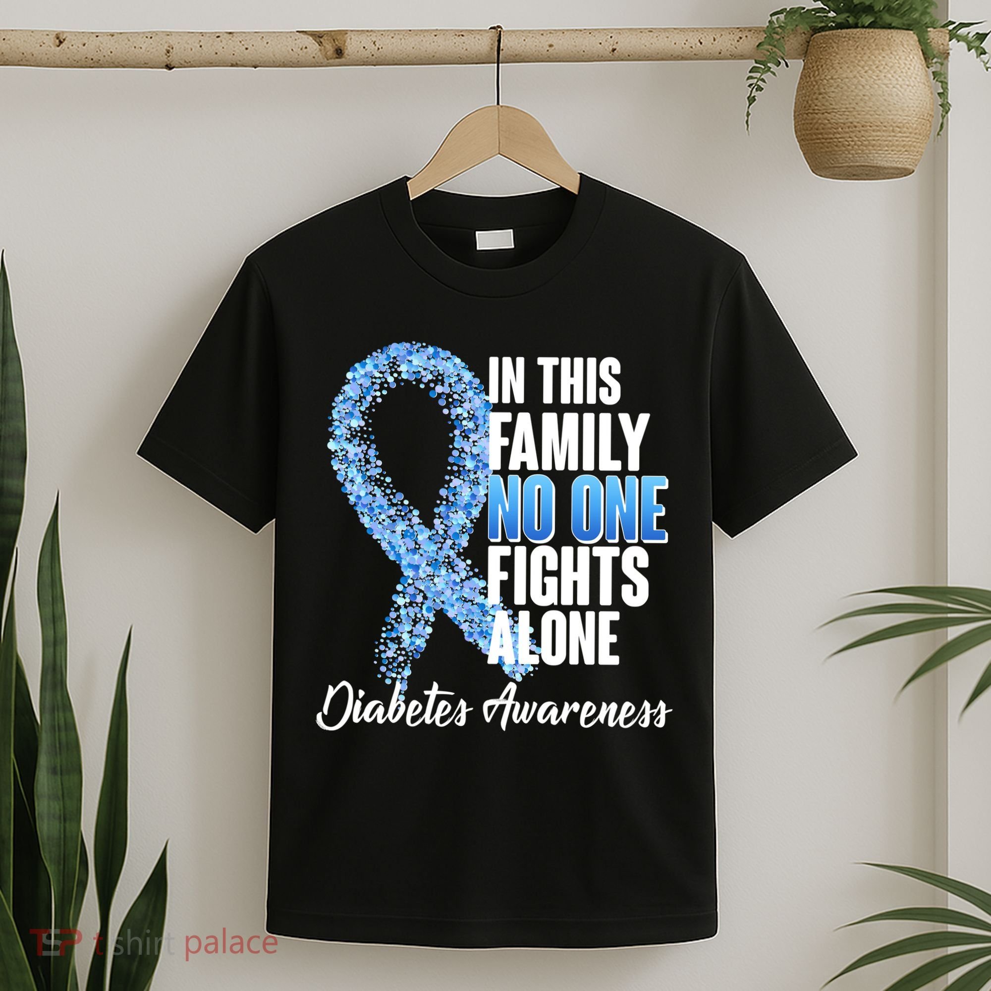 No One Fights Alone Diabetes Awareness T-Shirt