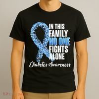No One Fights Alone Diabetes Awareness T-Shirt thumb 3