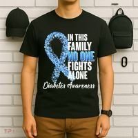 No One Fights Alone Diabetes Awareness T-Shirt thumb 6