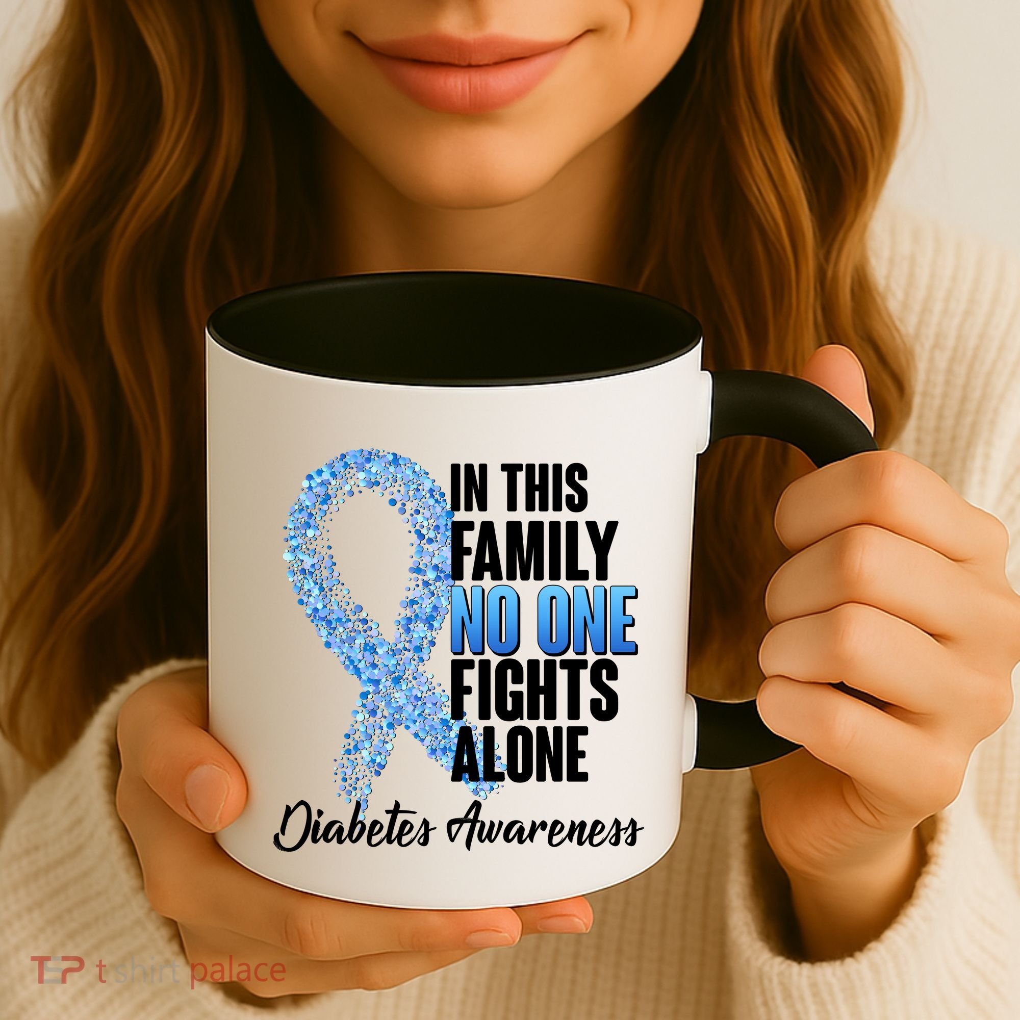 No One Fights Alone Diabetes Awareness Coffee Mug