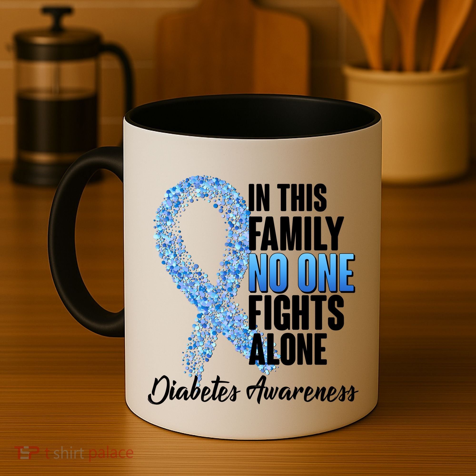 No One Fights Alone Diabetes Awareness Coffee Mug