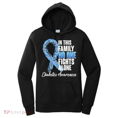 No One Fights Alone Diabetes Awareness Women's Hoodie