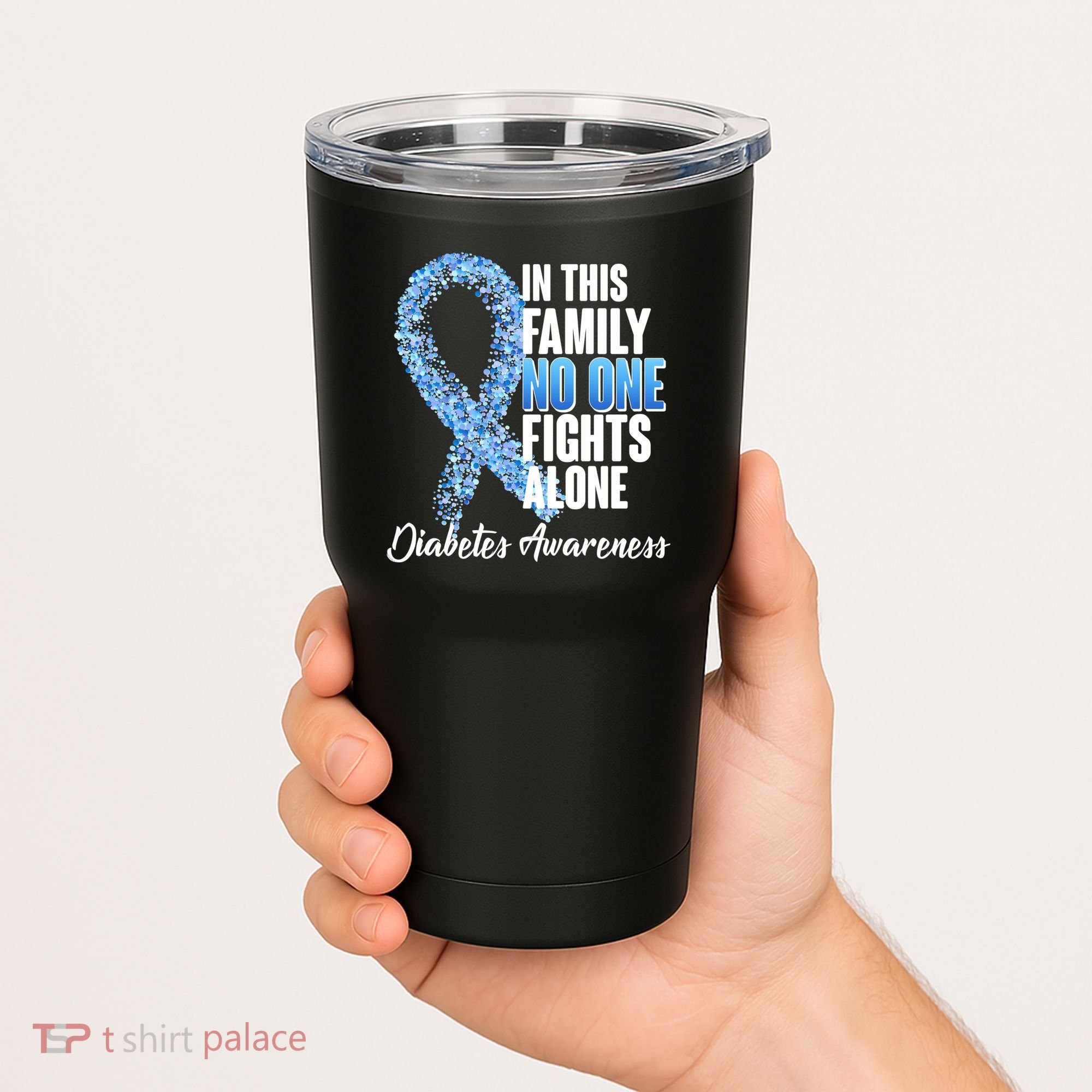 No One Fights Alone Diabetes Awareness Tumbler
