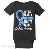 No One Fights Alone Diabetes Awareness Baby Bodysuit thumb 0