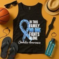 No One Fights Alone Diabetes Awareness Tank Top thumb 4