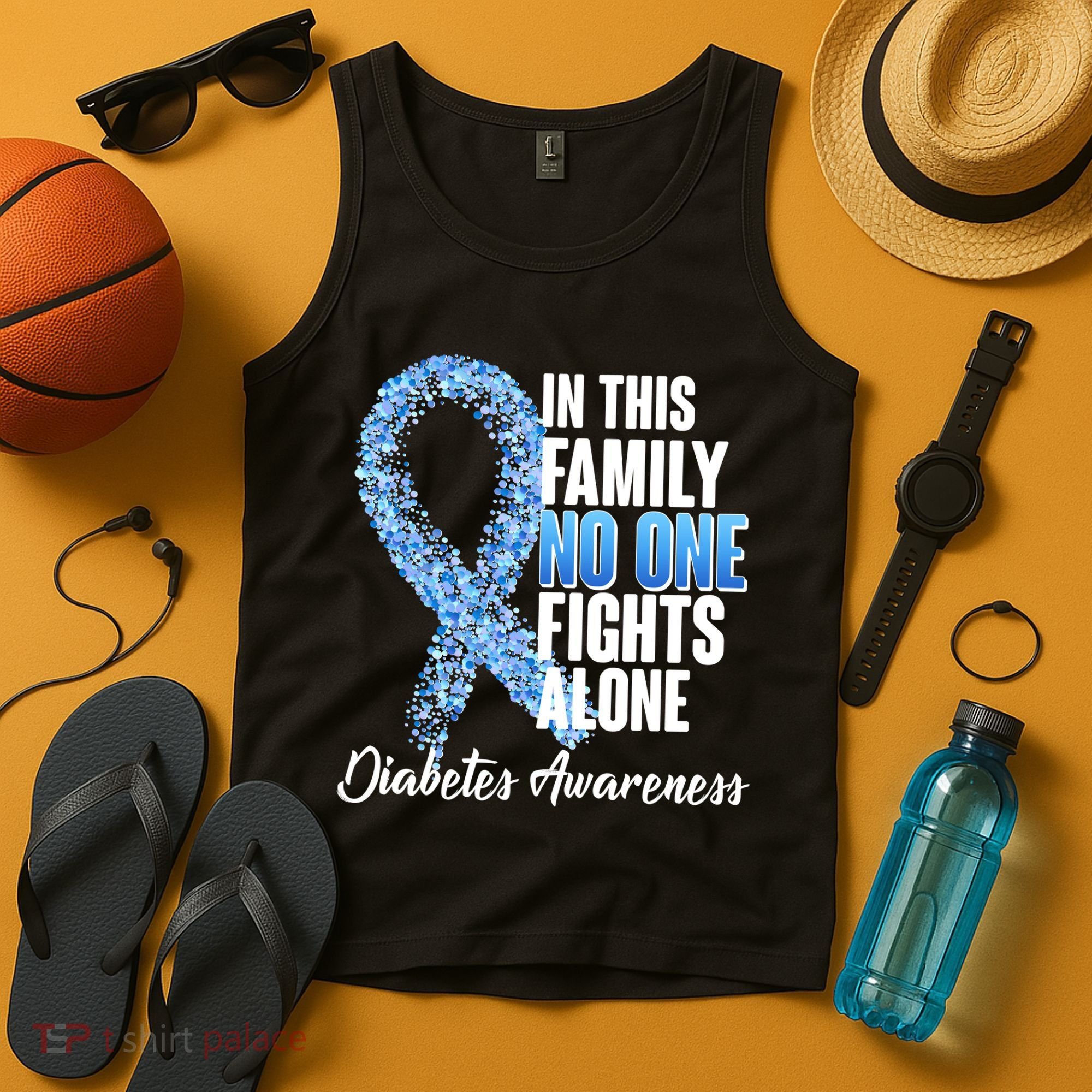 No One Fights Alone Diabetes Awareness Tank Top