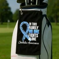 No One Fights Alone Diabetes Awareness Golf Towel thumb 2