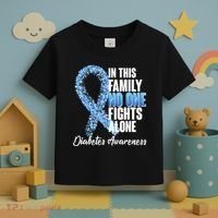 No One Fights Alone Diabetes Awareness Toddler T-Shirt thumb 3