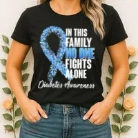 No One Fights Alone Diabetes Awareness Women's T-Shirt thumb 2