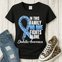 No One Fights Alone Diabetes Awareness Women's T-Shirt thumb 3