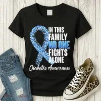 No One Fights Alone Diabetes Awareness Women's T-Shirt thumb 3