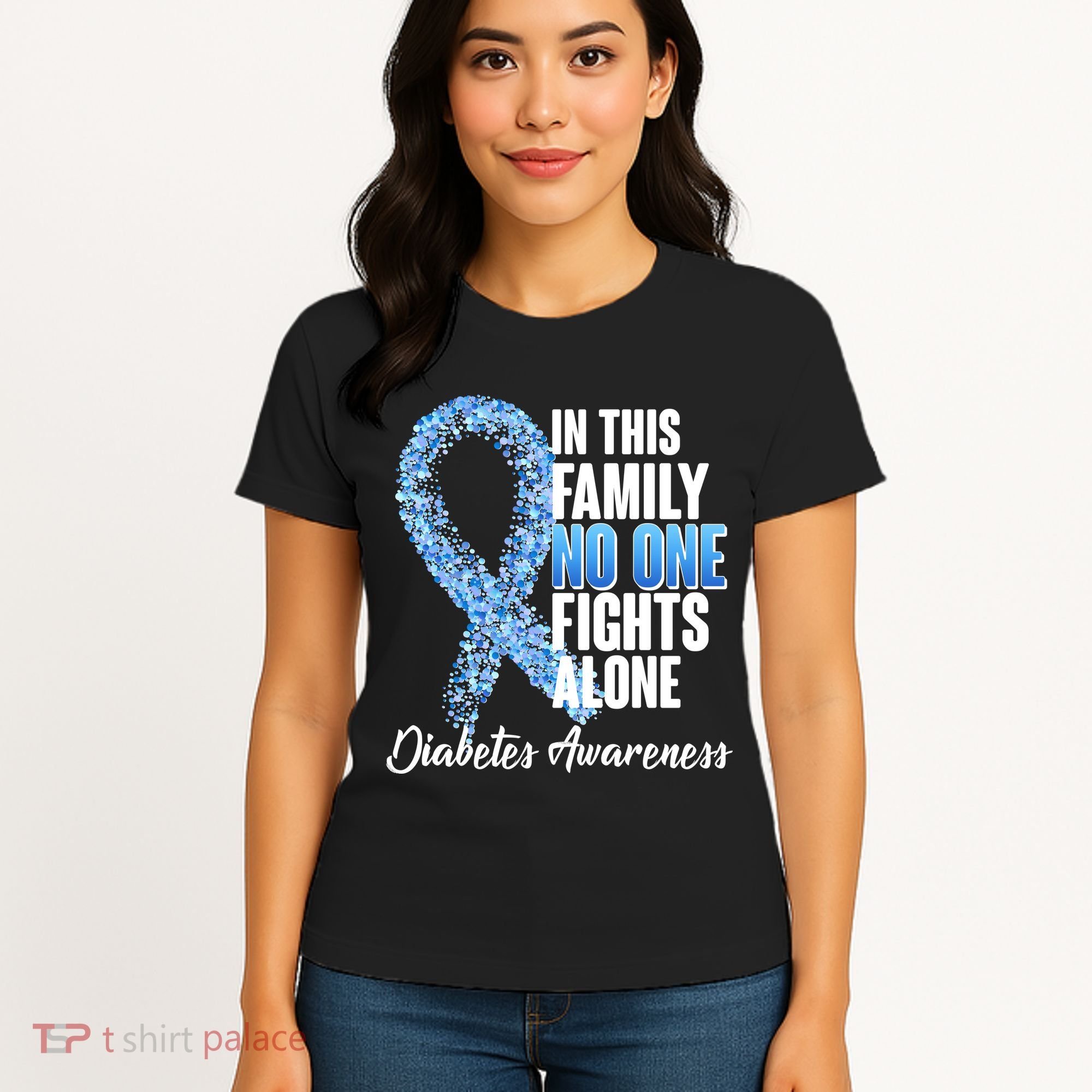 No One Fights Alone Diabetes Awareness Women's T-Shirt
