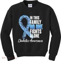 No One Fights Alone Diabetes Awareness Kids Sweatshirt thumb 0