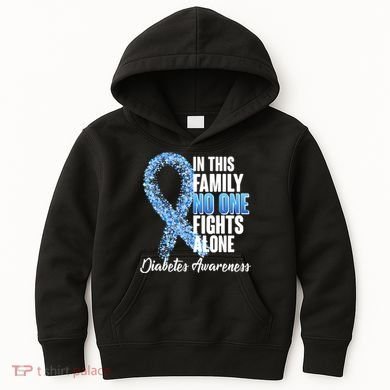 No One Fights Alone Diabetes Awareness Kids Hoodie