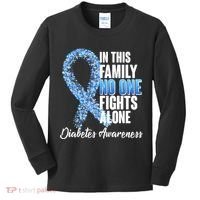No One Fights Alone Diabetes Awareness Kids Long Sleeve Shirt thumb 0