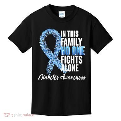 No One Fights Alone Diabetes Awareness Kids T-Shirt