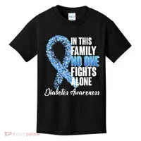 No One Fights Alone Diabetes Awareness Kids T-Shirt thumb 0