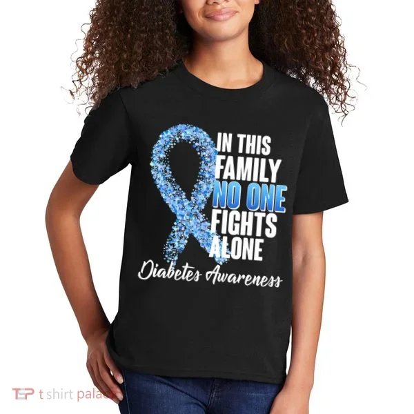 No One Fights Alone Diabetes Awareness Kids T-Shirt