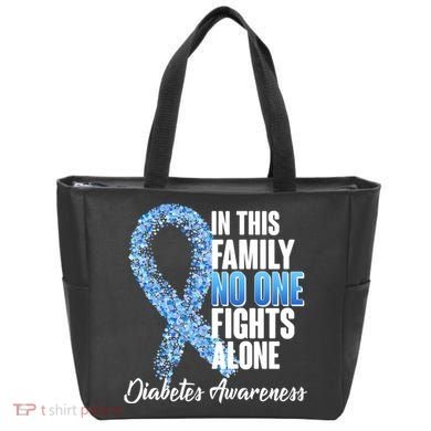 No One Fights Alone Diabetes Awareness Tote Bag