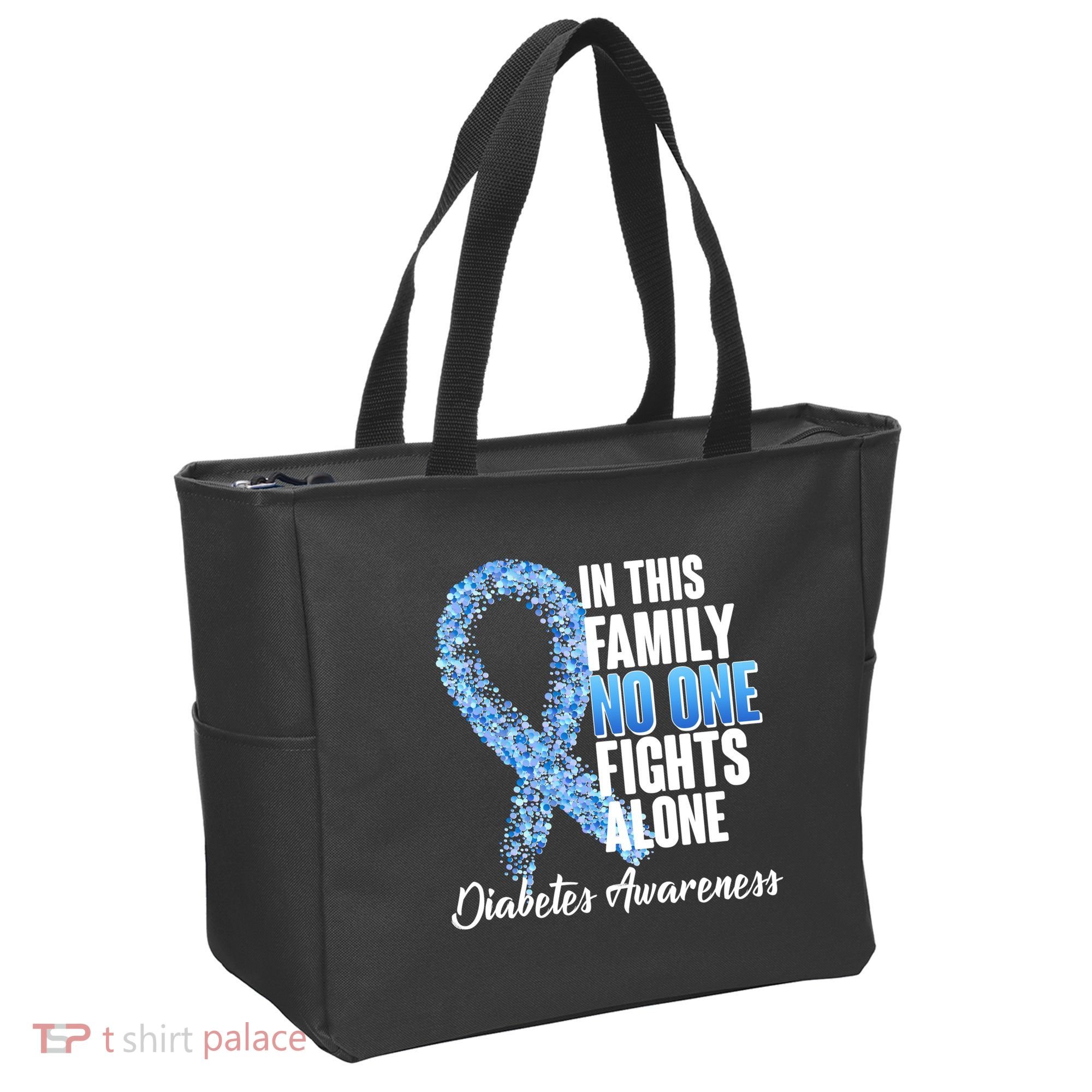 No One Fights Alone Diabetes Awareness Tote Bag