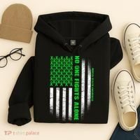 No One Fights Alone Mental Health Awareness Flag Hoodie thumb 4