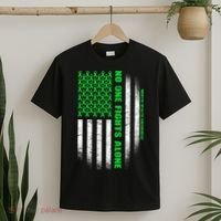 No One Fights Alone Mental Health Awareness Flag T-Shirt thumb 2