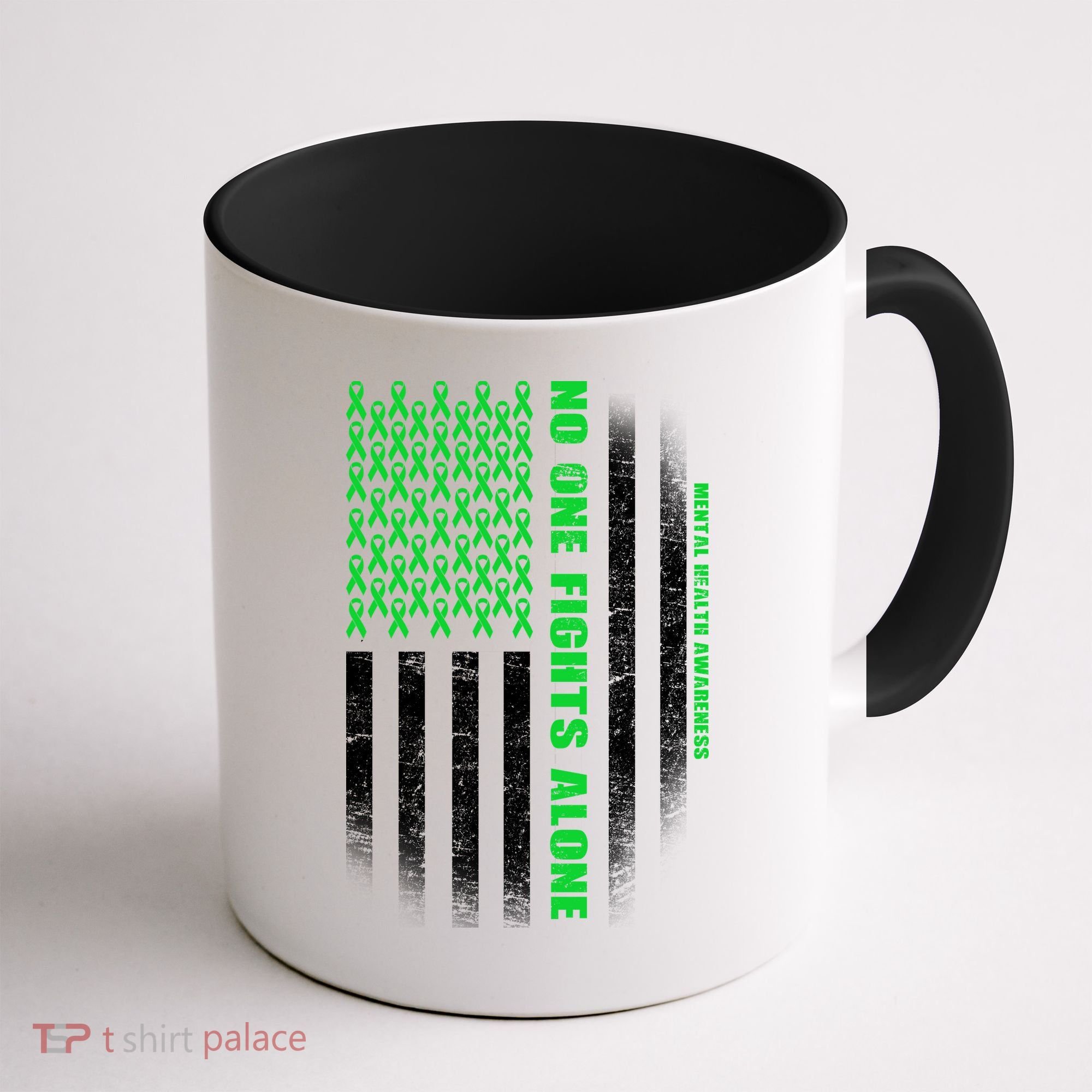 No One Fights Alone Mental Health Awareness Flag Coffee Mug