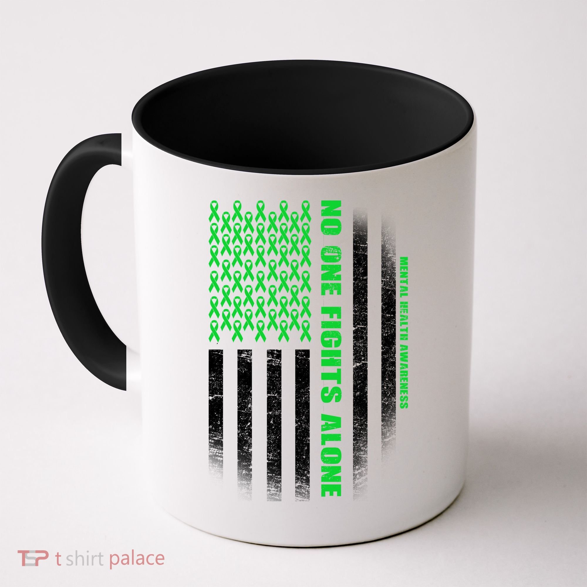 No One Fights Alone Mental Health Awareness Flag Coffee Mug