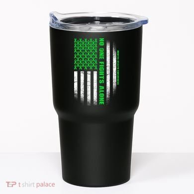 No One Fights Alone Mental Health Awareness Flag Tumbler