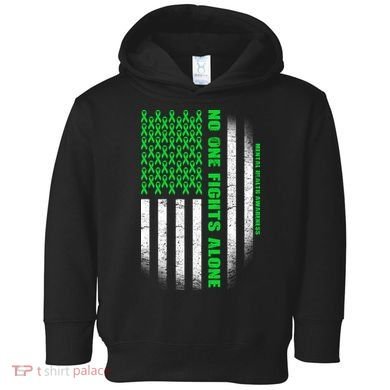 No One Fights Alone Mental Health Awareness Flag Toddler Hoodie
