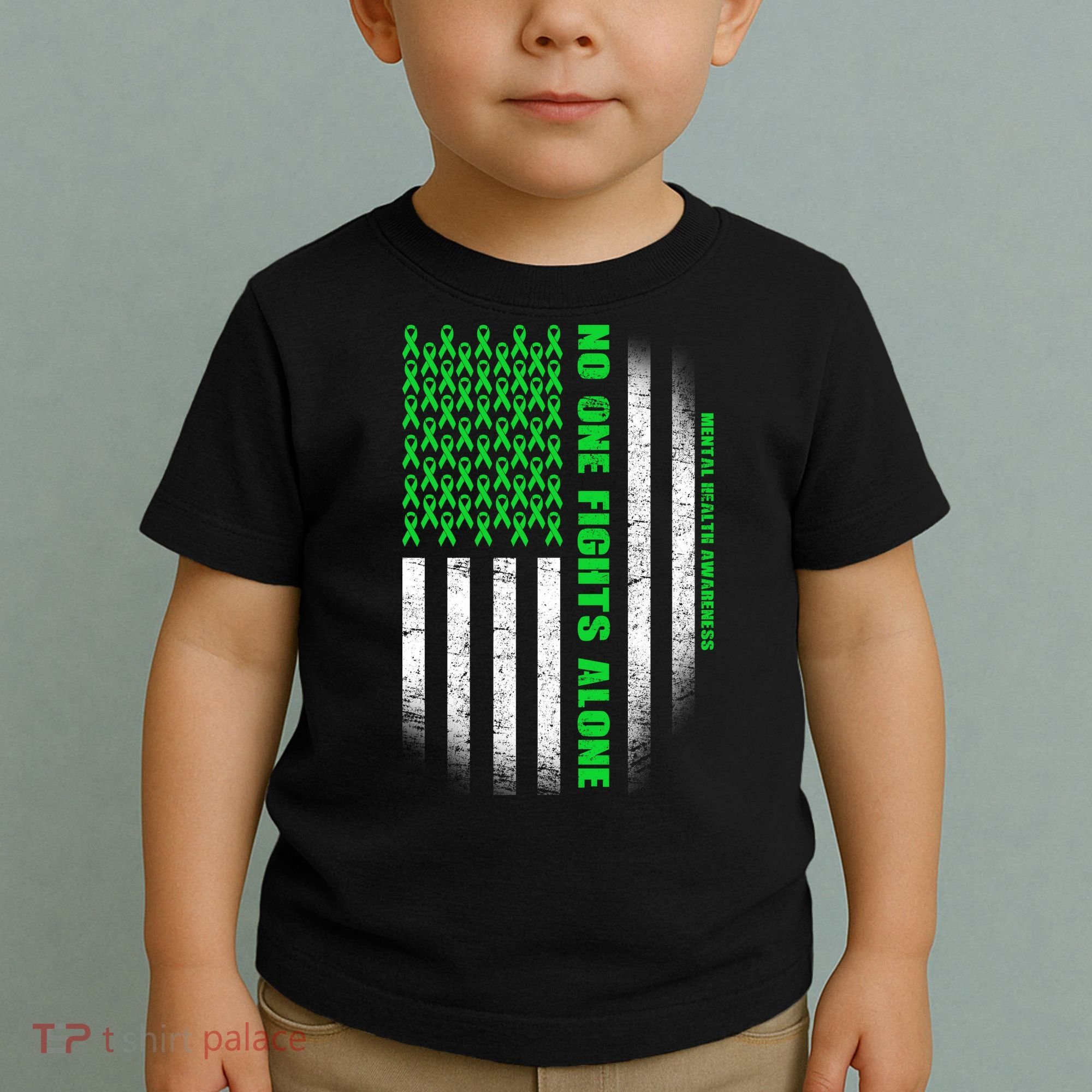 No One Fights Alone Mental Health Awareness Flag Toddler T-Shirt