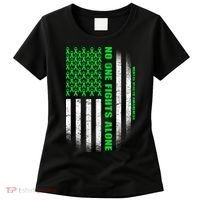 No One Fights Alone Mental Health Awareness Flag Women's T-Shirt thumb 0