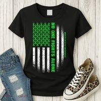 No One Fights Alone Mental Health Awareness Flag Women's T-Shirt thumb 3