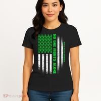No One Fights Alone Mental Health Awareness Flag Women's T-Shirt thumb 4