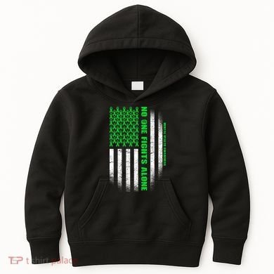 No One Fights Alone Mental Health Awareness Flag Kids Hoodie