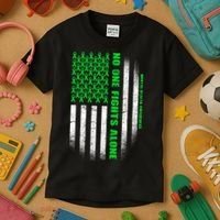 No One Fights Alone Mental Health Awareness Flag Kids T-Shirt thumb 3