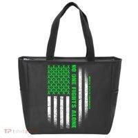 No One Fights Alone Mental Health Awareness Flag Tote Bag thumb 0
