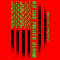 No One Fights Alone Mental Health Awareness Flag Santa Hat thumb 1