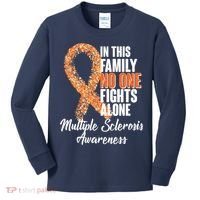 No One Fights Alone Multiple Sclerosis Awareness Kids Long Sleeve Shirt thumb 0