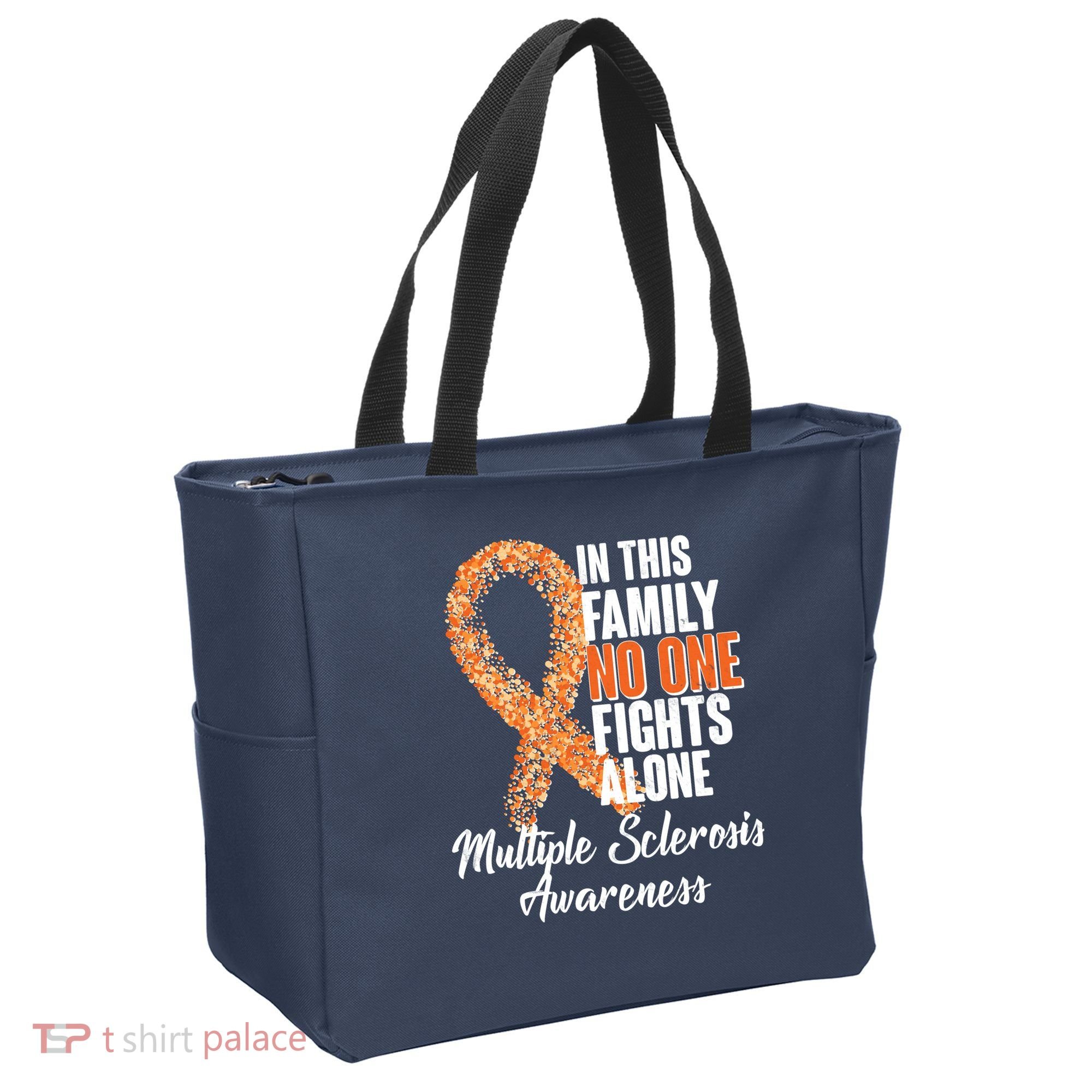 No One Fights Alone Multiple Sclerosis Awareness Tote Bag
