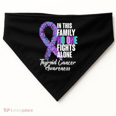 No One Fights Alone Thyroid Cancer Awareness USA-Made Doggie Bandana