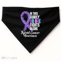 No One Fights Alone Thyroid Cancer Awareness USA-Made Doggie Bandana thumb 0