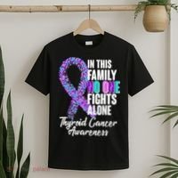 No One Fights Alone Thyroid Cancer Awareness T-Shirt thumb 2