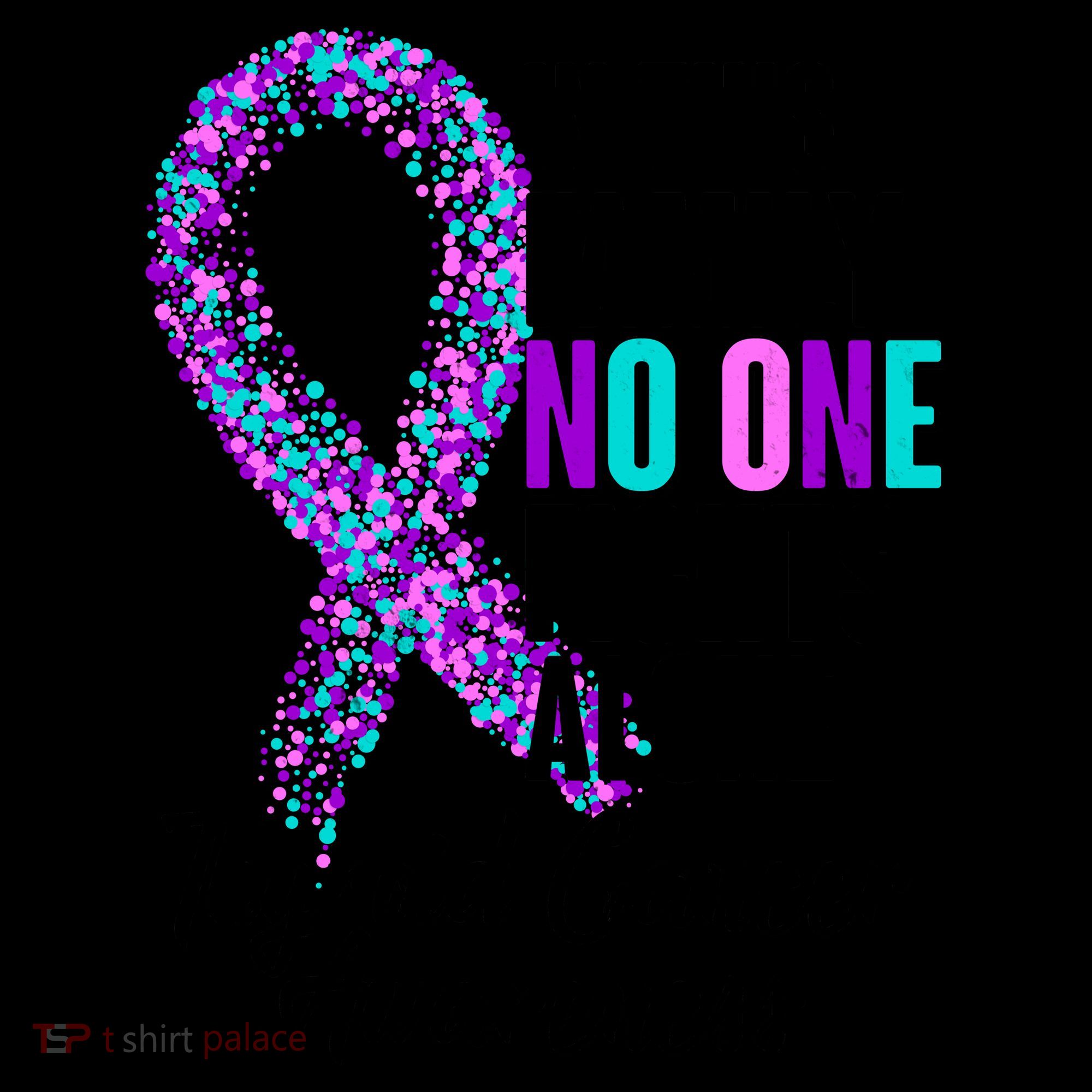 No One Fights Alone Thyroid Cancer Awareness Coffee Mug