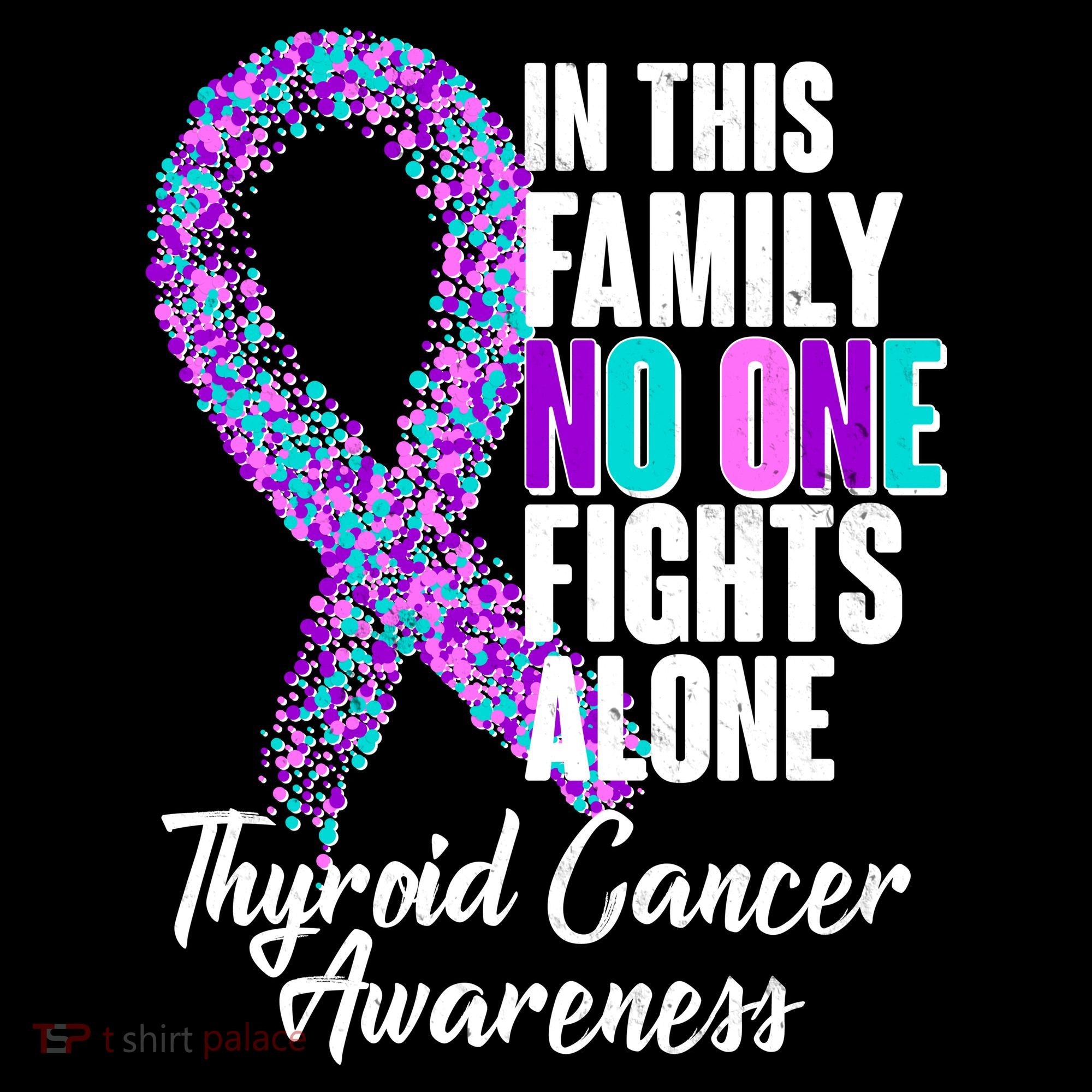 No One Fights Alone Thyroid Cancer Awareness Coaster