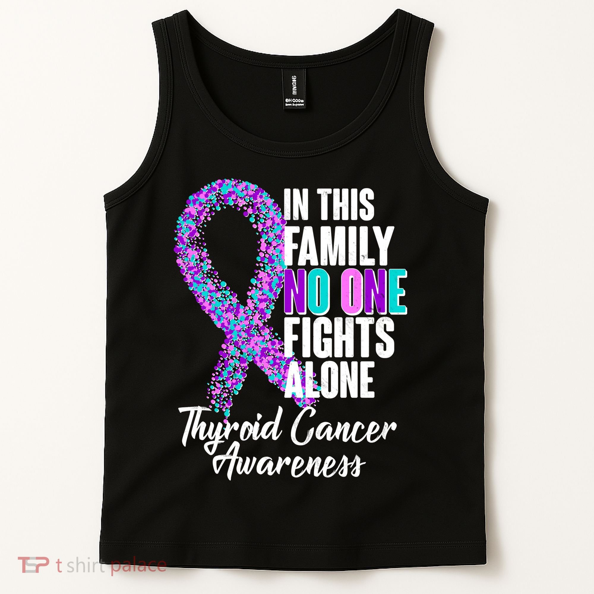 No One Fights Alone Thyroid Cancer Awareness Tank Top