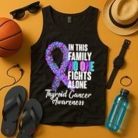 No One Fights Alone Thyroid Cancer Awareness Tank Top thumb 4